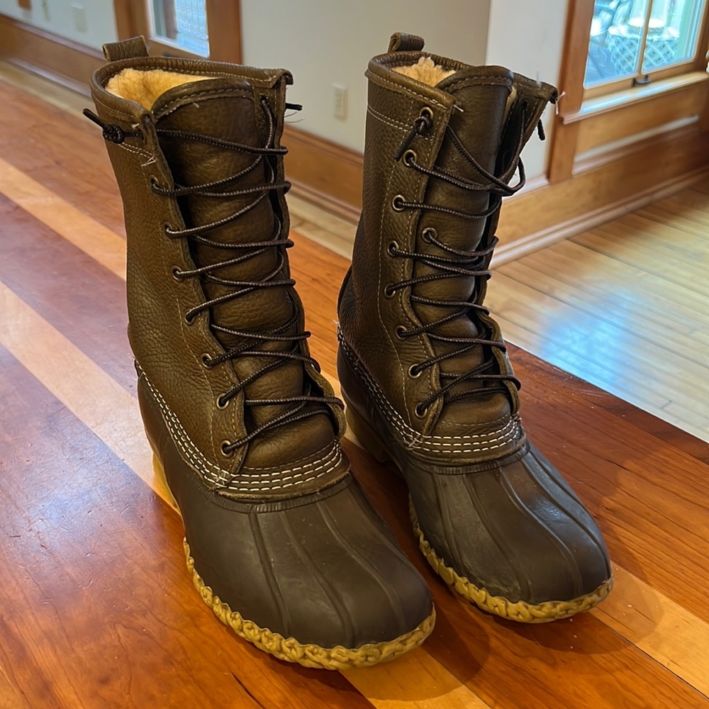 Forest Green 10” Sheerling Lined L.L. Bean Boots